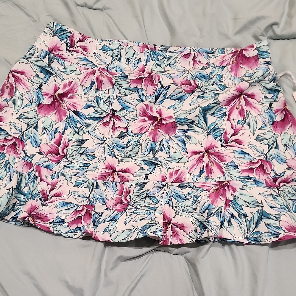Tommy Bahama Pink and Blue Skorts with Tropical Floral Design